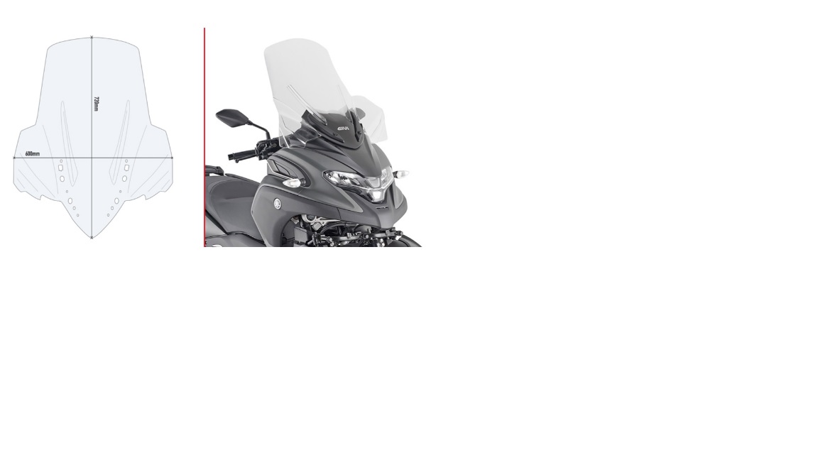 GIVI SZYBA PRZEZROCZYSTA 72 x 60 cm YAMAHA Tricity
